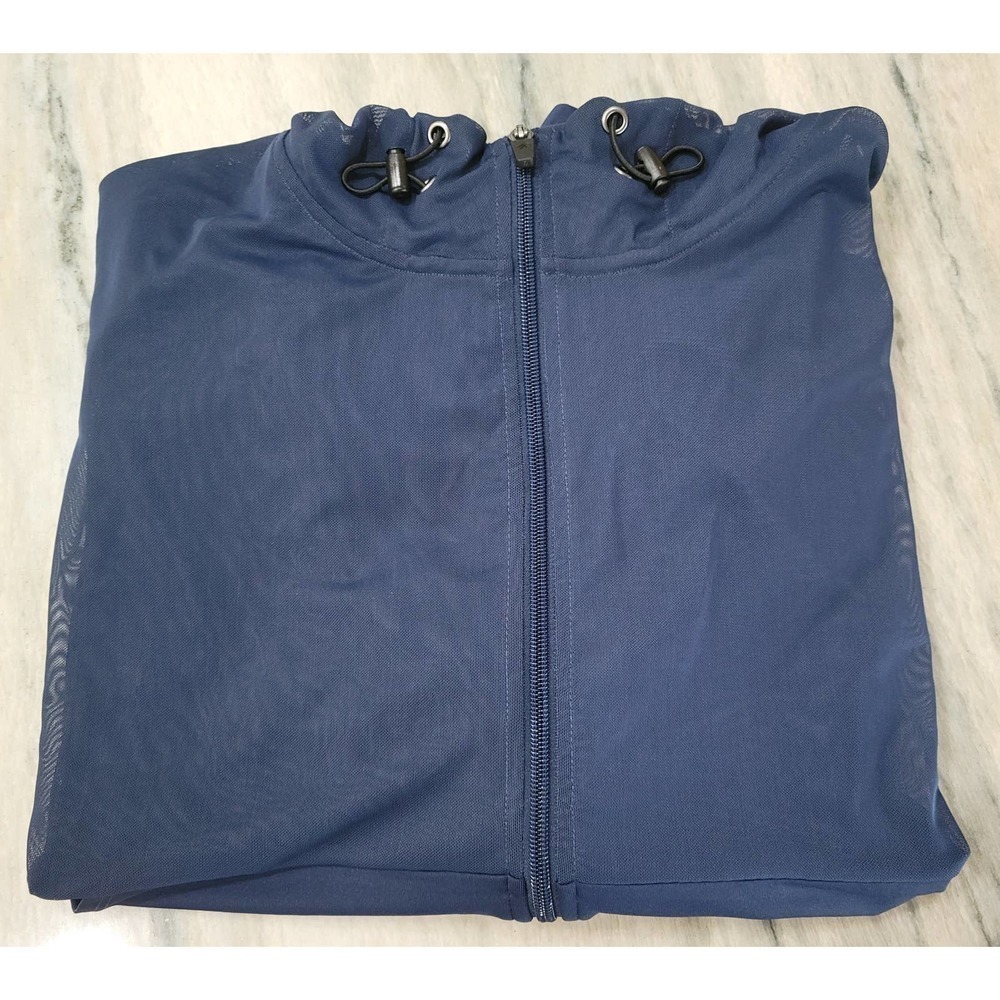Ideology Womens Plus Size Zip Up Hoodie Mesh Indigo Sea 3X - Picture 2 of 10